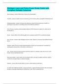 Michigan Laws and Rules Exam Study Guide with Complete Reliable Solutions