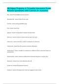Michigan Property & Casualty Insurance Exam Review Questions with Correct A&plus; Answers