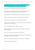 Michigan Property & Casualty Limited Lines Exam Study Guide Questions Answered Correctly