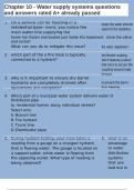 Chapter 10 - Water supply systems questions and answers rated A&plus; already passed