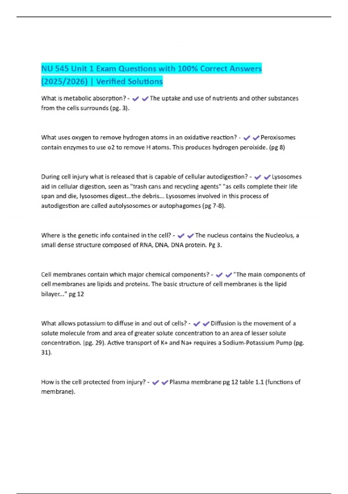 NU 545 Unit 1 Exam Questions with 100% Correct Answers (2025/2026 ...