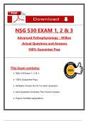 NSG 530 Exam 1&comma; 2&comma; 3 &vert; Advanced Pathophysiology &ndash; Wilkes &vert; 2025 Verified Questions & Answers &vert; PDF Bundle