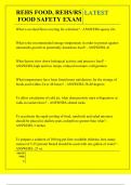 REHS FOOD&comma; REHS&sol;RS FOOD SAFETY EXAM QUESTIONS AND ANSWERS 2025