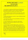 HURST REVIEW NCLEX-RN READINESS EXAM 1 QUESTIONS AND ANSWERS 2025