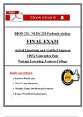 Portage Learning &vert; Pathophysiology &vert; NURS 231&sol;BIOD 331 Final Exam &vert; Latest Update&sol; Verified 2025