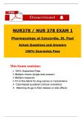 &lpar;Exam 1&comma; 2&comma; 3 & Final Exam&rpar; NUR 378 Pharmacology &ndash; Concordia University St&period; Paul
