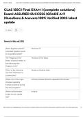 CLAS 150C1 Final EXAM &vert; &lpar;complete solutions&rpar; Exam&vert; ASSURED SUCCESS &vert;GRADE A&plus;&excl;&excl; &vert;Questions & Answers 100&percnt; Verified 2025 latest update