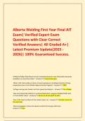  Alberta Welding First Year Final AIT Exam&vert; Verified Expert Exam Questions with Clear Correct Verified Answers&vert; All Graded A&plus;&vert; Latest Premium Update&lpar;2025 - 2026&rpar;&vert; 100&percnt; Guaranteed Success&period;
