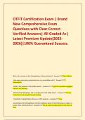   OTFIT Certification Exam &vert; Brand New Comprehensive Exam Questions with Clear Correct Verified Answers&vert; All Graded A&plus;&vert; Latest Premium Update&lpar;2025-2026&rpar;&vert;100&percnt; Guaranteed Success&period;