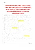 AMBULATORY CARE NURSE CERTIFICATION EXAM &lpar;ANCC&rpar; ACTUAL EXAM 170 QUESTIONS WITH DETAILED VERIFIED ANSWERS FULL REVISED EXAM ALREADY GRADED A&plus; GUARANTEED PASS