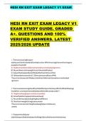 HESI RN EXIT EXAM LEGACY V1 EXAM   HESI RN EXIT EXAM LEGACY V1  EXAM STUDY GUIDE&period; GRADED  A&plus;&period; QUESTIONS AND 100&percnt;  VERIFIED ANSWERS&period; LATEST  2025&sol;2026 UPDATE 