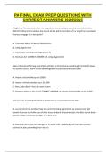 PA FINAL EXAM PREP QUESTIONS WITH CORRECT ANSWERS 2025&sol;2026