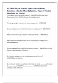 NYS Real Estate Practice Exam &sol; Actual Exam Questions with Certified Solutions &sol; Newest Practice questions for this set