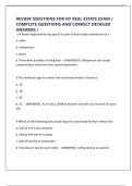 REVIEW QUESTIONS FOR NY REAL ESTATE EXAM &sol; COMPLETE QUESTIONS AND CORRECT DETAILED ANSWERS &sol;