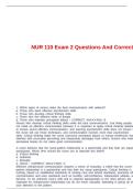 NUR 110 Exam 2 Questions And Correct Answers