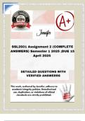 SSL2601 Assignment 2 MEMO &lpar;COMPLETE ANSWERS&rpar; Semester 1 2025 DUE 2025 100&percnt; correct solutions and explanations&period;