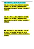 NR 509 FINAL EXAM STUDY GUIDE  NR 509 FINAL EXAM STUDY GUIDE&period;  GRADED A&plus;&period; QUESTIONS AND 100&percnt;  VERIFIED ANSWERS&period; LATEST 2025&sol;2026  UPDATE        NR 509 FINAL EXAM STUDY GUIDE&period;  GRADED A&plus;&period; QUESTIONS AND 100&percnt;  VERIFIED ANSWERS&period; LATEST 2025&sol;2026  UPDATE      