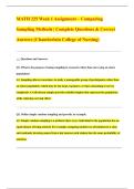 MATH 225 Week 1 Assignment &ndash; Comparing Sampling Methods &vert; Complete Questions & Correct Answers &lpar;Chamberlain College of Nursing&rpar;