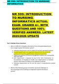 NR 599&colon; INTRODUCTION TO NURSING  INFORMATICS       NR 599&colon; INTRODUCTION  TO NURSING  INFORMATICS ACTUAL  EXAM&period; GRADED A&plus;&period; WITH  QUESTIONS AND 100&percnt;  VERIFIED ANSWERS&period; LATEST  2025&sol;2026 UPDATE