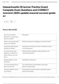 Massachusetts Oil burner Practice Exam&vert; Complete Exam Questions and CORRECT Answers&vert; &lpar;2025 update&rpar; Assured success&vert; grade A&plus;