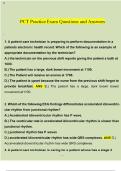 Patient Care Technician Exam Practice Questions & Answers with Rationales &ndash; Latest Verified Version