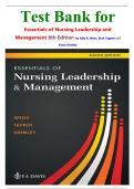 Test Bank for Essentials of Nursing Leadership and Management 8th Edition by Sally A&period; Weiss&comma; Ruth Tappen and Karen Grimley &lpar;9781719646581&rpar;