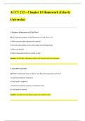 ACCT 212 &ndash; Chapter 13 Homework &lpar;Liberty University&rpar;  Topic&colon; Statement of Cash Flows & Analysis