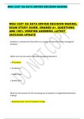 WGU C207 OA DATA DRIVEN DECISION MAKING              WGU C207 OA DATA DRIVEN DECISION MAKING&period;  EXAM STUDY GUIDE&period; GRADED A&plus;&period; QUESTIONS  AND 100&percnt; VERIFIED ANSWERS&period; LATEST  2025&sol;2026 UPDATE