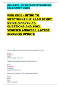 WGU C839 - INTRO TO  CRYPTOGRAPHY EXAM STUDY  GUIDE&period; GRADED A&plus;&period;  QUESTIONS AND 100&percnt;  VERIFIED ANSWERS&period; LATEST  2025&sol;2026 UPDATE 