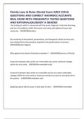 Florida Laws & Rules &lpar;Dental Exam ADEX CDCA&rpar; QUESTIONS AND CORRECT ANSWERS&vert; ACCURATE REAL EXAM WITH FREQUENTLY TESTED QUESTIONS AND RATIONALE&vert;ALREADY A GRADED