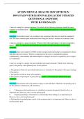 ATI RN MENTAL HEALTH 2019 WITH NGN  100&percnt; PASS WITH RATIONALES LATEST UPDATES QUESTION & ANSWERS  WITH RATIONALES