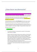 C&oacute;mo hacer una disertaci&oacute;n