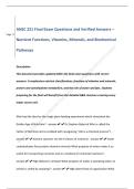 ANSC 221 Final Exam Questions and Verified Answers &ndash;  Nutrient Functions&comma; Vitamins&comma; Minerals&comma; and Biochemical  Pathways
