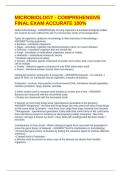 MICROBIOLOGY - COMPREHENSIVE FINAL EXAM ACCURATE 100&percnt;