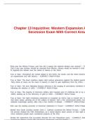 Chapter 13 Inquizitive&colon; Western Expansion And Southern Secession Exam With Correct Answers