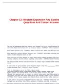 Chapter 13&colon; Western Expansion And Southern Secession Questions And Correct Answers