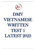 Dmv Vietnamese Written Test 1 Latest  2023 with complete solution