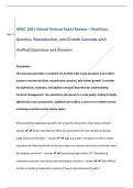 ANSC 1401 Animal Science Exam Review &ndash; Nutrition&comma;  Genetics&comma; Reproduction&comma; and Growth Concepts with  Verified Questions and Answers
