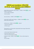 WREB Local Anesthesia  UPDATED  ACTUAL   Exam Questions and CORRECT  Answers 