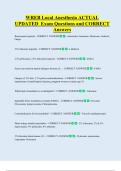 WREB Local Anesthesia ACTUAL  UPDATED  Exam Questions and CORRECT  Answers 