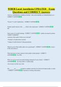 WREB Local Anesthesia UPDATED    Exam  Questions and CORRECT Answers