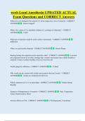 wreb Local Anesthesia UPDATED ACTUAL   Exam Questions and CORRECT Answers 