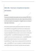 ANSC 1401 &ndash; Final Exam &vert; Comprehensive Questions  with Solutions