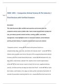 ANSC 1401 &ndash; Companion Animal Science & Pet Industry  Final Review with Verified Answers