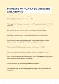 Introduce for PCA-CFSS Questions and Answers