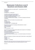 Wastewater Collections Level II  Questions and Answers 2025 