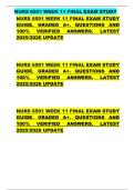 NURS 6501 WEEK 11 FINAL EXAM STUDY  NURS 6501 WEEK 11 FINAL EXAM STUDY  GUIDE&period; GRADED A&plus;&period; QUESTIONS AND  100&percnt; VERIFIED ANSWERS&period; LATEST  2025&sol;2026 UPDATE        NURS 6501 WEEK 11 FINAL EXAM STUDY  GUIDE&period; GRADED A&plus;&period; QUESTIONS AND  100&percnt; VERIFIED ANSWERS&period; LAT