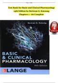 Test Bank for Basic and Clinical Pharmacology  14th Edition by Bertram G&period; Katzung  Chapters 1 - 66 Complete