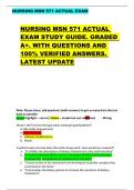 NURSING MSN 571 ACTUAL  EXAM STUDY GUIDE&period; GRADED  A&plus;&period; WITH QUESTIONS AND  100&percnt; VERIFIED ANSWERS&period;  LATEST UPDATE 
