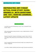 OB&sol;PEDIATRIC EMT FISDAP  ACTUAL EXAM STUDY GUIDE&period;  GRADED A&plus;&period; WITH QUESTIONS  AND 100&percnt; VERIFIED ANSWERS&period;  LATEST UPDATE 